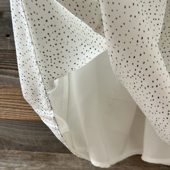 House of Harlow 1960 X Revolve Rosalin White and Black Polka Dot Halter Dress L - Picture 5 of 9